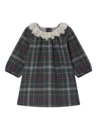 Abito per neonata Bonpoint verde con colletto in pizzo - Rubino Kids