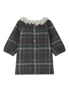 Abito per neonata Bonpoint verde con colletto in pizzo - Rubino Kids