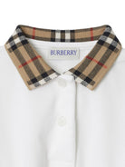 Abito per neonata Burberry Kids bianco a maniche corte - Rubino Kids
