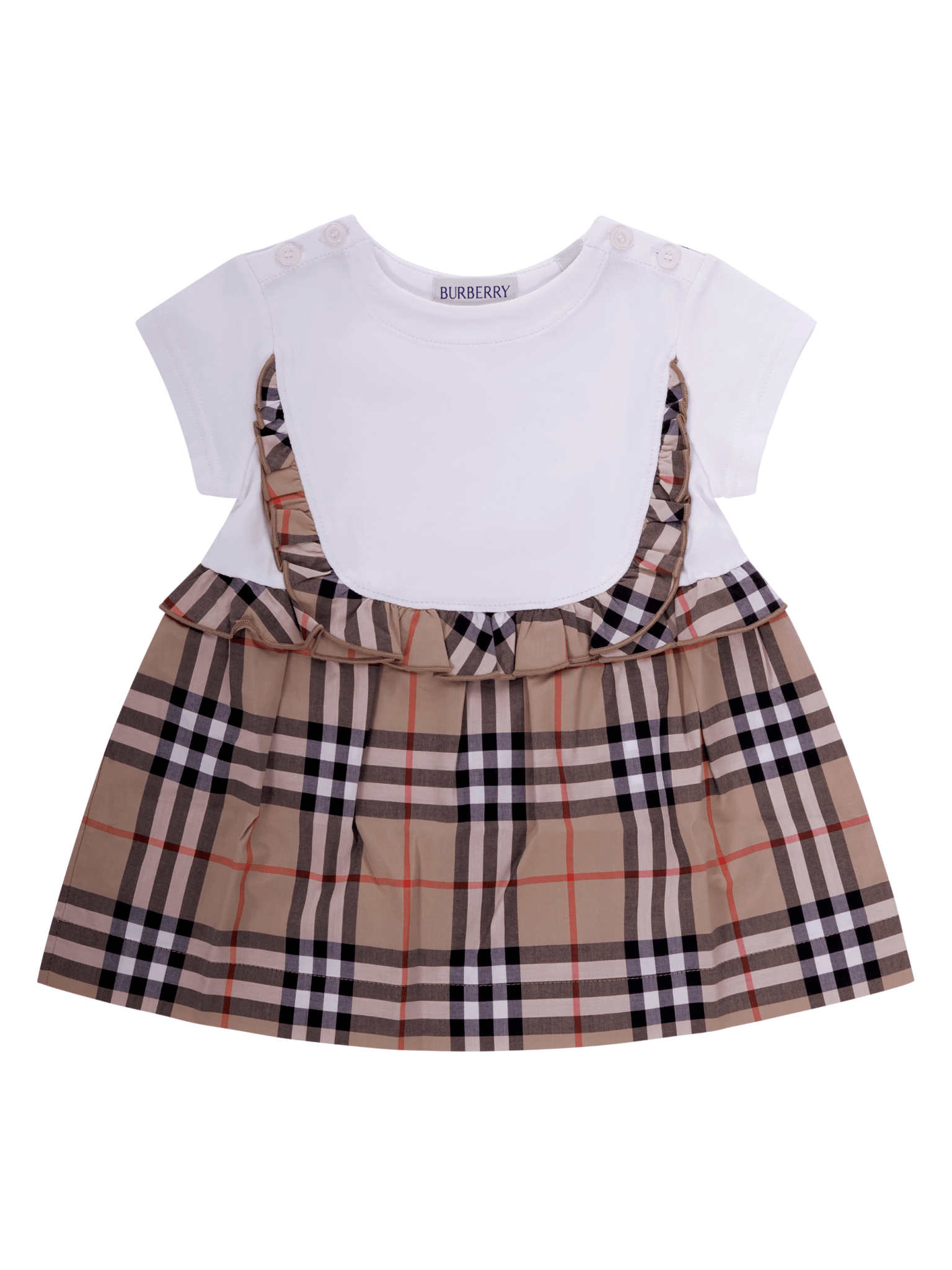 Abito per neonata Burberry Kids multicolore con caratteristico motivo Vintage Check - Rubino Kids