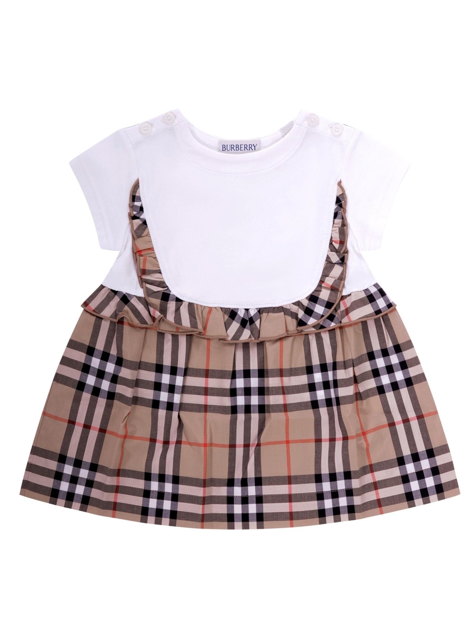 Abito per neonata Burberry Kids multicolore con caratteristico motivo Vintage Check - Rubino Kids