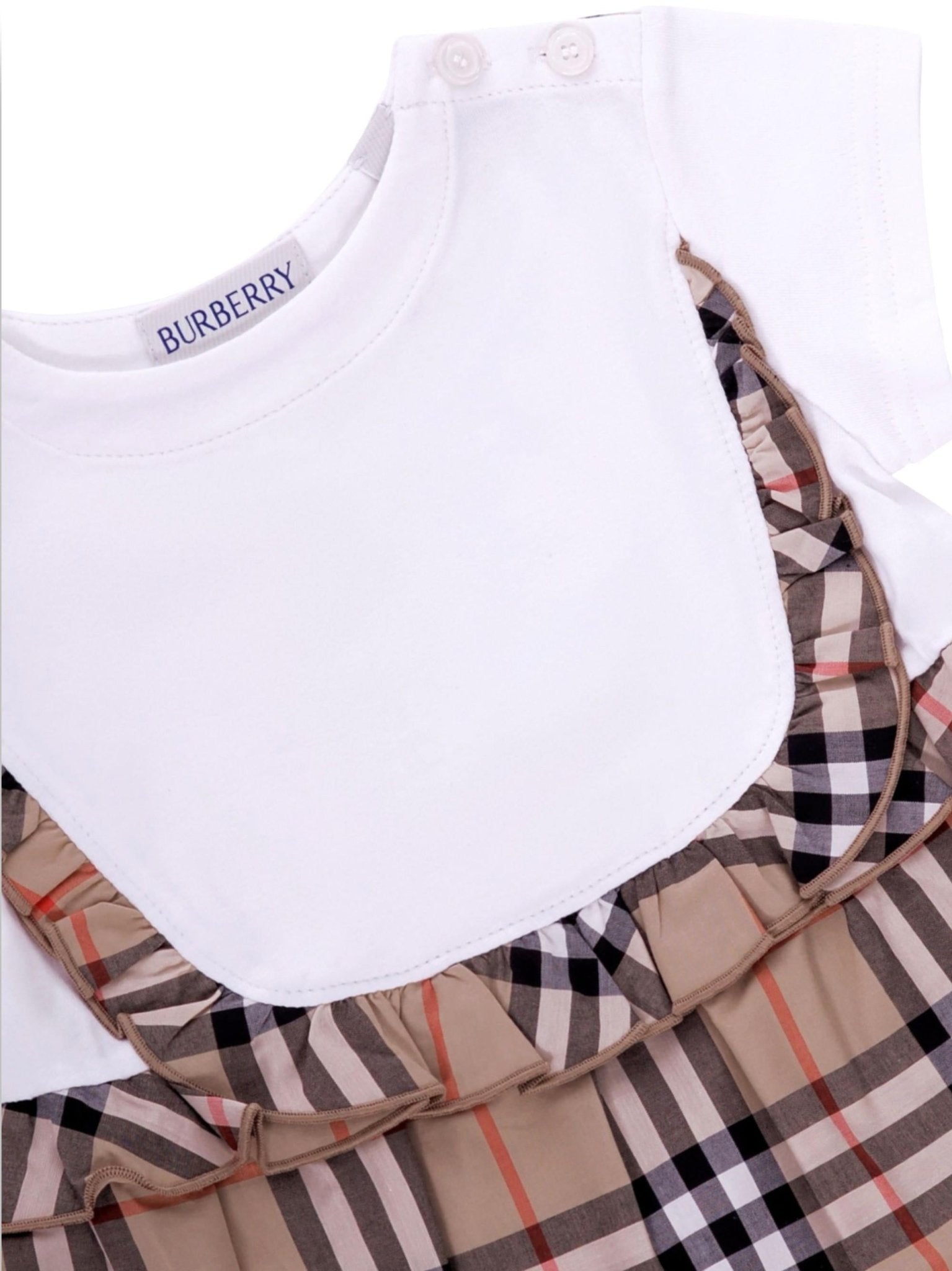 Abito per neonata Burberry Kids multicolore con caratteristico motivo Vintage Check - Rubino Kids