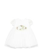 Abito per neonata Colorichiari bianco con applicazione a fiori - Rubino Kids