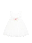 Abito per neonata Colorichiari bianco con applicazione fiori - Rubino Kids