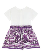Abito per neonata Dolce & Gabbana Kids viola con stampa maioliche - Rubino Kids