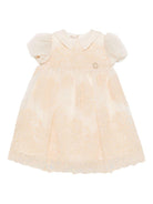Abito per neonata Elie Saab Junior beige con gonna motivo floreale - Rubino Kids