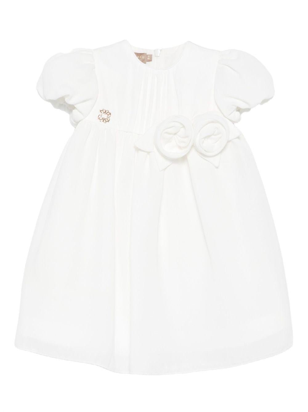 Abito per neonata Elie Saab Junior bianco con decorazioni floreali - Rubino Kids