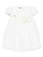 Abito per neonata Elie Saab Junior bianco con decorazioni floreali - Rubino Kids