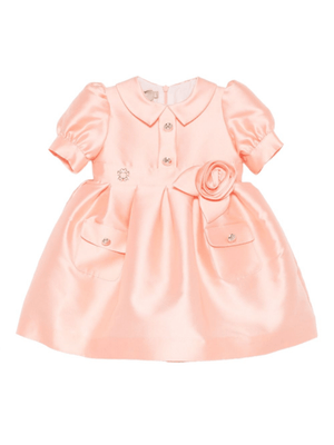 Elie Saab Junior baby girl dress in pink with rose decoration