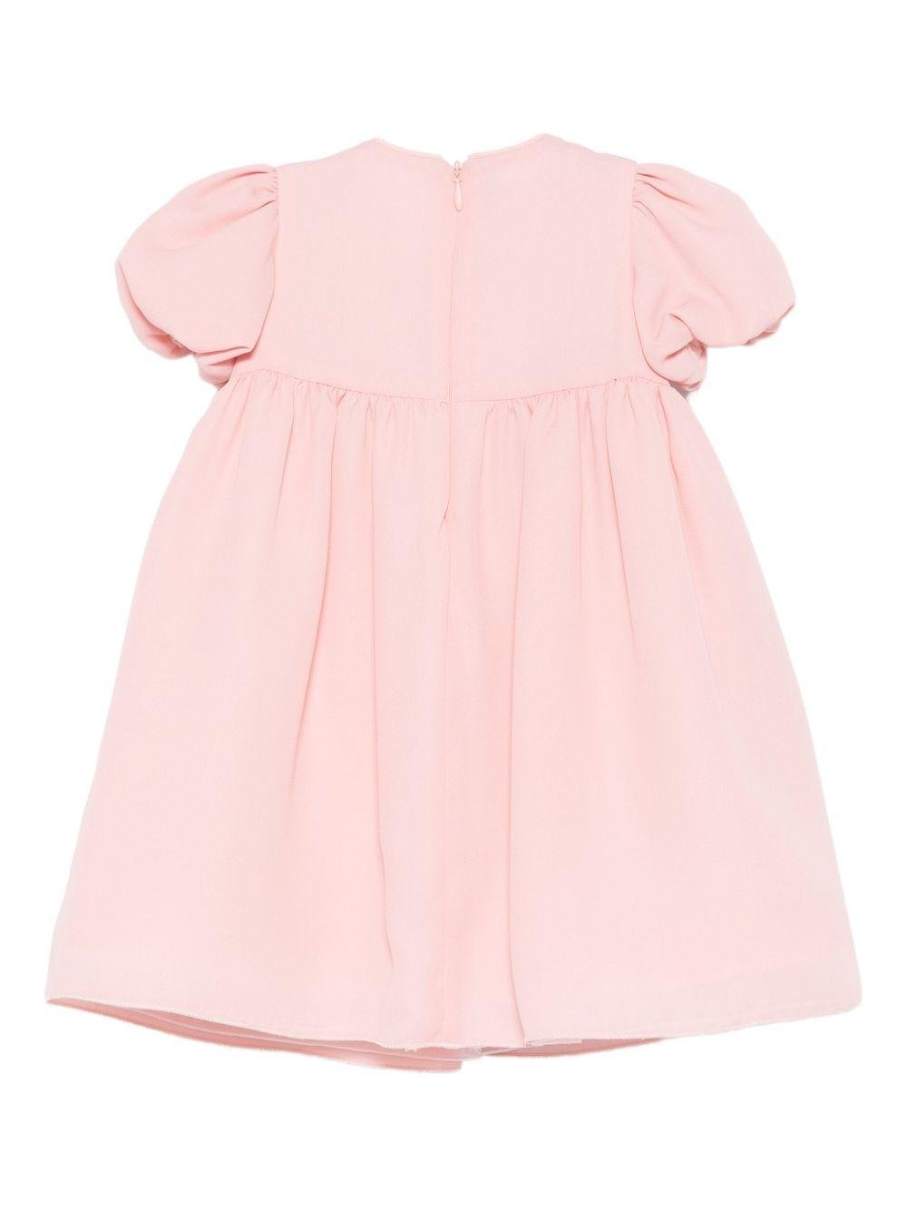 Abito per neonata Elie Saab Junior rosa con decorazioni floreali - Rubino Kids