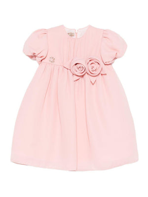 Elie Saab Junior pink baby girl dress with floral decorations