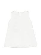 Abito per neonata Elisabetta Franchi La Mia Bambina bianco con applicazione floreale - Rubino Kids