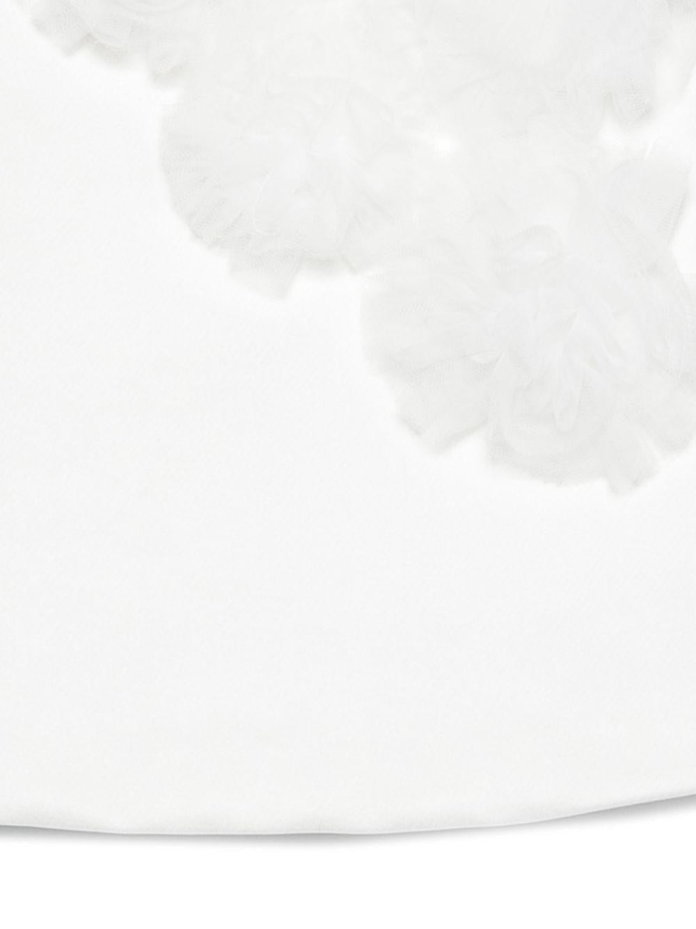 Abito per neonata Elisabetta Franchi La Mia Bambina bianco con applicazione floreale - Rubino Kids