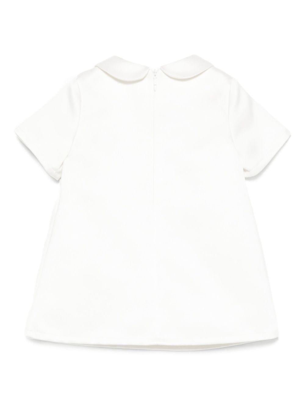 Abito per neonata Elisabetta Franchi La Mia Bambina bianco con colletto alla Peter Pan - Rubino Kids