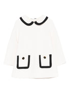 Abito per neonata Elisabetta Franchi La Mia Bambina bianco con colletto alla Peter Pan - Rubino Kids