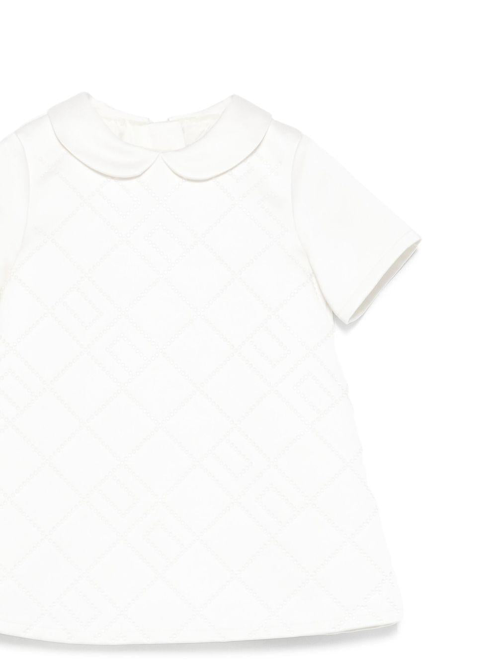 Abito per neonata Elisabetta Franchi La Mia Bambina bianco con colletto alla Peter Pan - Rubino Kids