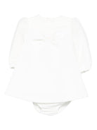 Abito per neonata Elisabetta Franchi La Mia Bambina bianco con maniche a palloncino - Rubino Kids