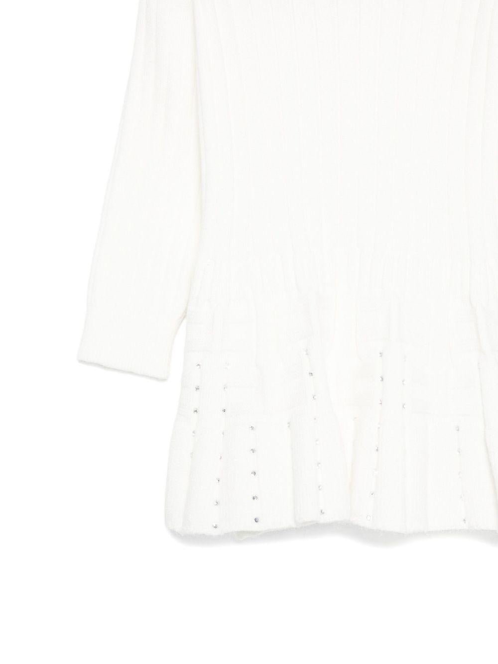 Abito per neonata Elisabetta Franchi La Mia Bambina bianco con orlo peplo - Rubino Kids