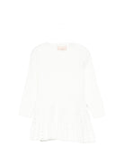 Abito per neonata Elisabetta Franchi La Mia Bambina bianco con orlo peplo - Rubino Kids