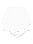 Abito per neonata Elisabetta Franchi La Mia Bambina bianco con ruches - Rubino Kids