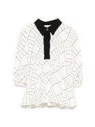 Abito per neonata Elisabetta Franchi La Mia Bambina bianco con stampa geometrica - Rubino Kids