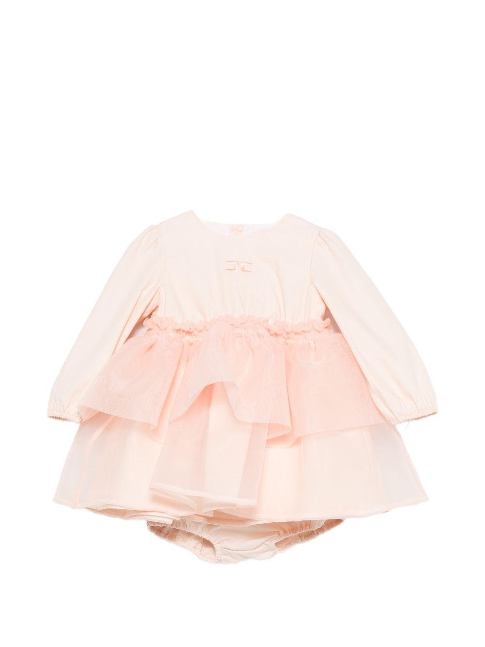 Abito per neonata Elisabetta Franchi La Mia Bambina rosa con ruches - Rubino Kids