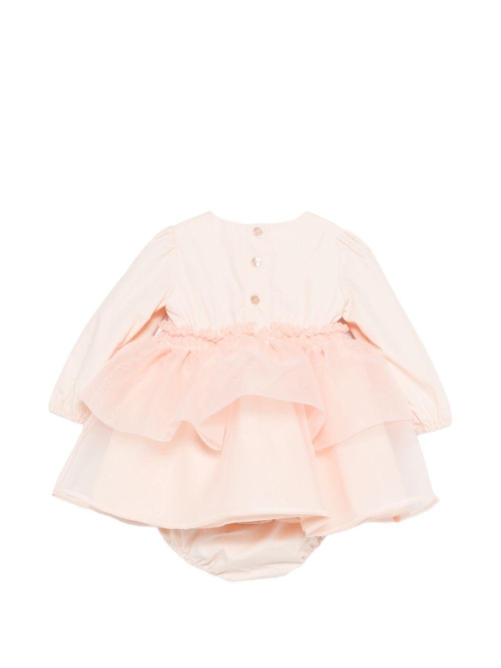 Abito per neonata Elisabetta Franchi La Mia Bambina rosa con ruches - Rubino Kids