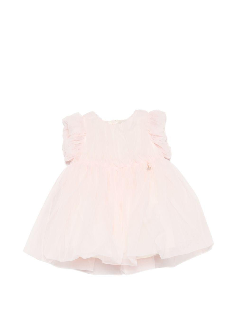 Abito per neonata Elisabetta Franchi La Mia Bambina rosa con ruches - Rubino Kids