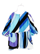 Abito per neonata Emilio Pucci Junior blu in velluto con stampa geometrica - Rubino Kids