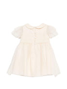 Abito per neonata Emporio Armani Kids beige con colletto alla Peter Pan - Rubino Kids