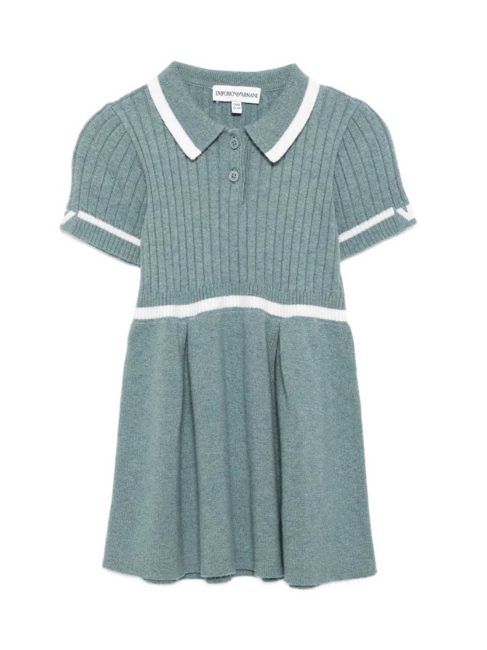 Abito per neonata Emporio Armani Kids verde con abbottonatura frontale corta - Rubino Kids