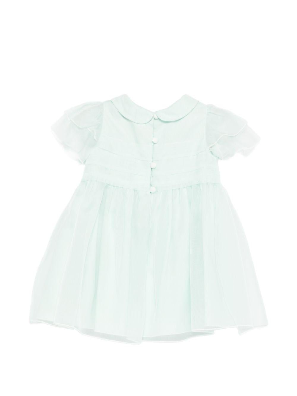 Abito per neonata Emporio Armani Kids verde con colletto alla Peter Pan - Rubino Kids