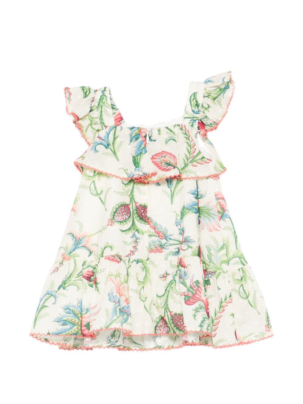 Abito per neonata Etro Kids bianco con stampa floreale - Rubino Kids