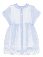 Abito per neonata Fendi Kids azzurro in seta con motivo con ricamo - Rubino Kids