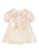 Abito per neonata Fendi Kids color oro con applicazione fiocco - Rubino Kids