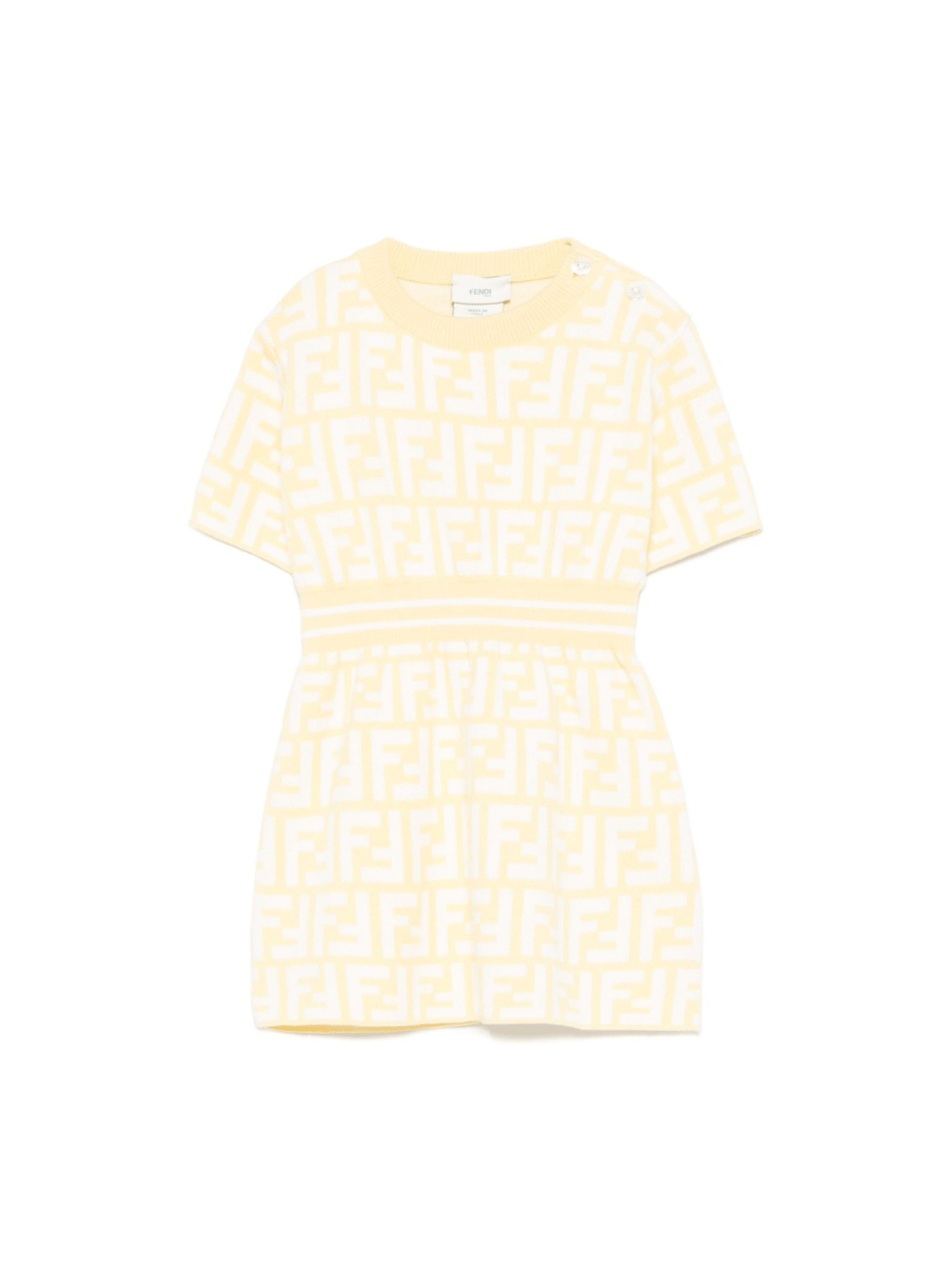 Abito per neonata Fendi Kids giallo con logo FF all - over - Rubino Kids