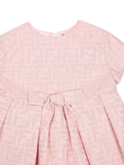 Abito per neonata Fendi Kids rosa con fiocco sul davanti - Rubino Kids