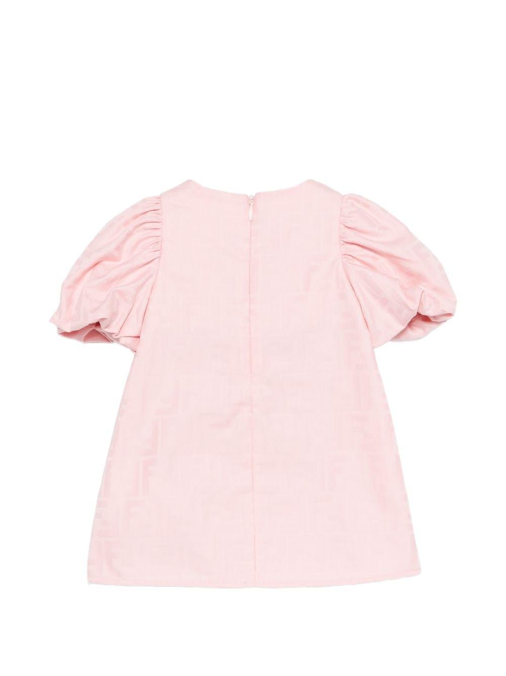 Abito per neonata Fendi Kids rosa con maniche a palloncino - Rubino Kids
