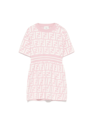 Fendi Kids pink baby girl dress with FF monogram print