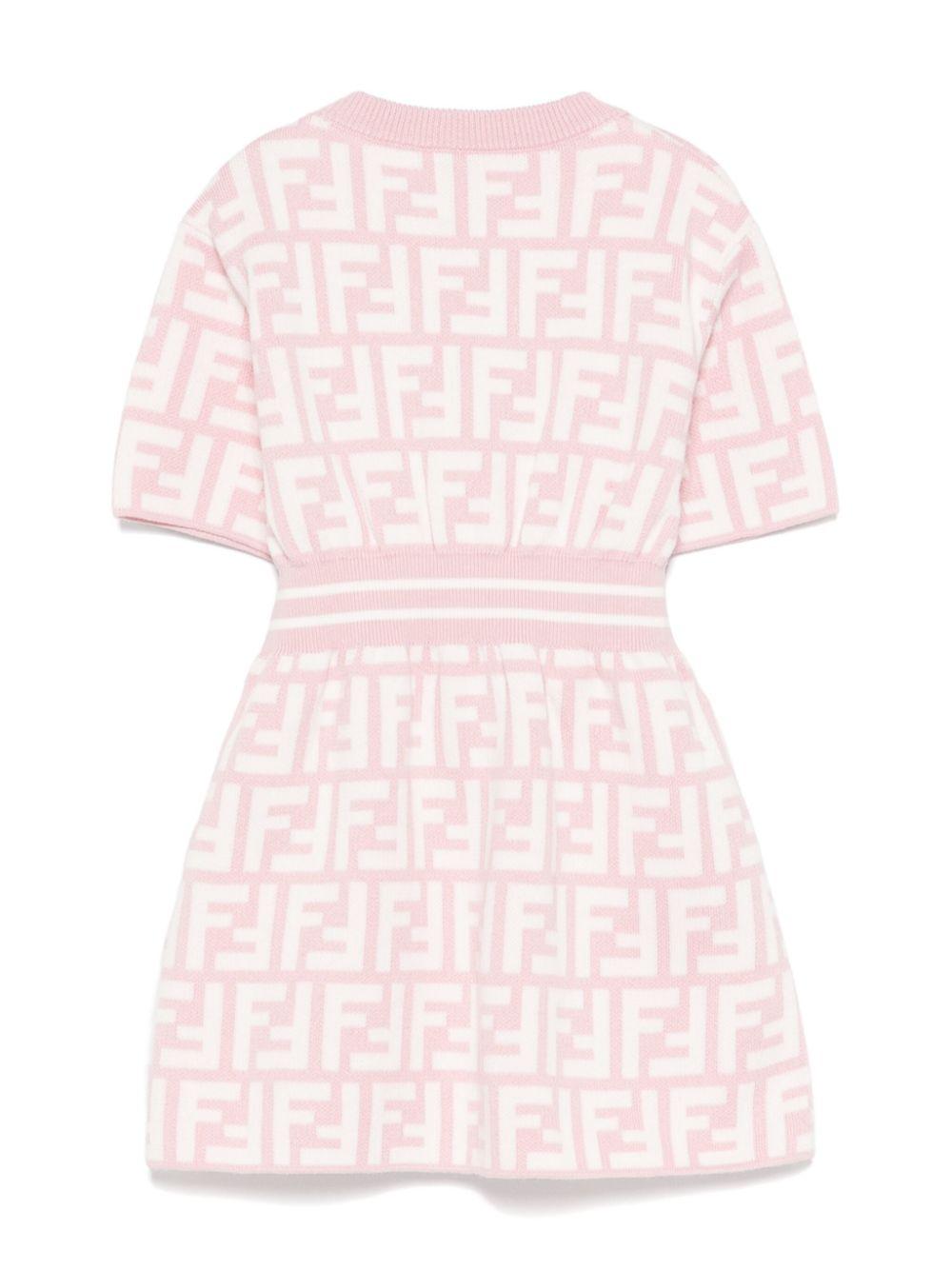 Fendi Kids pink baby girl dress with FF monogram print | Offer Price