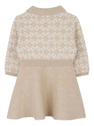 Abito per neonata Givenchy Kids beige con motivo jacquard - Rubino Kids