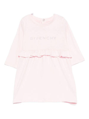 Givenchy Kids pink baby girl dress with snap button closure at the back