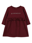 Abito per neonata Givenchy Kids rosso con stampa con logo - Rubino Kids
