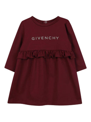 Givenchy Kids red baby girl dress with logo print
