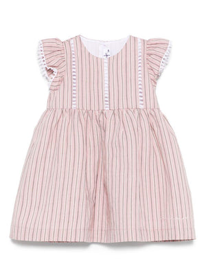 Abito per neonata Il Gufo rosa con motivo a righe verticali