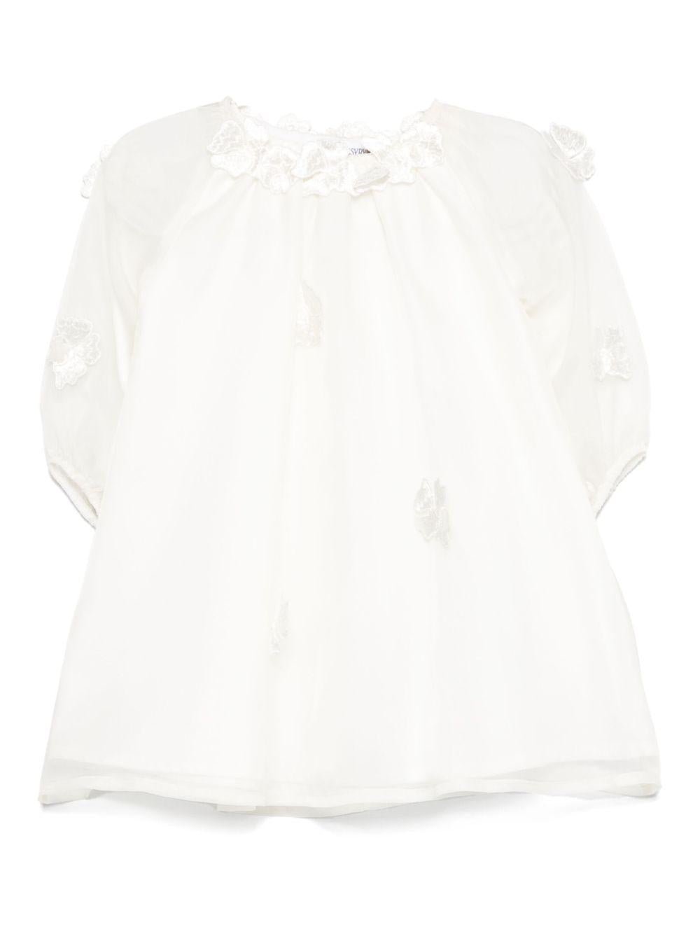 Abito per neonata JESURUM BABY Beatrice bianco con maniche semitrasparenti - Rubino Kids