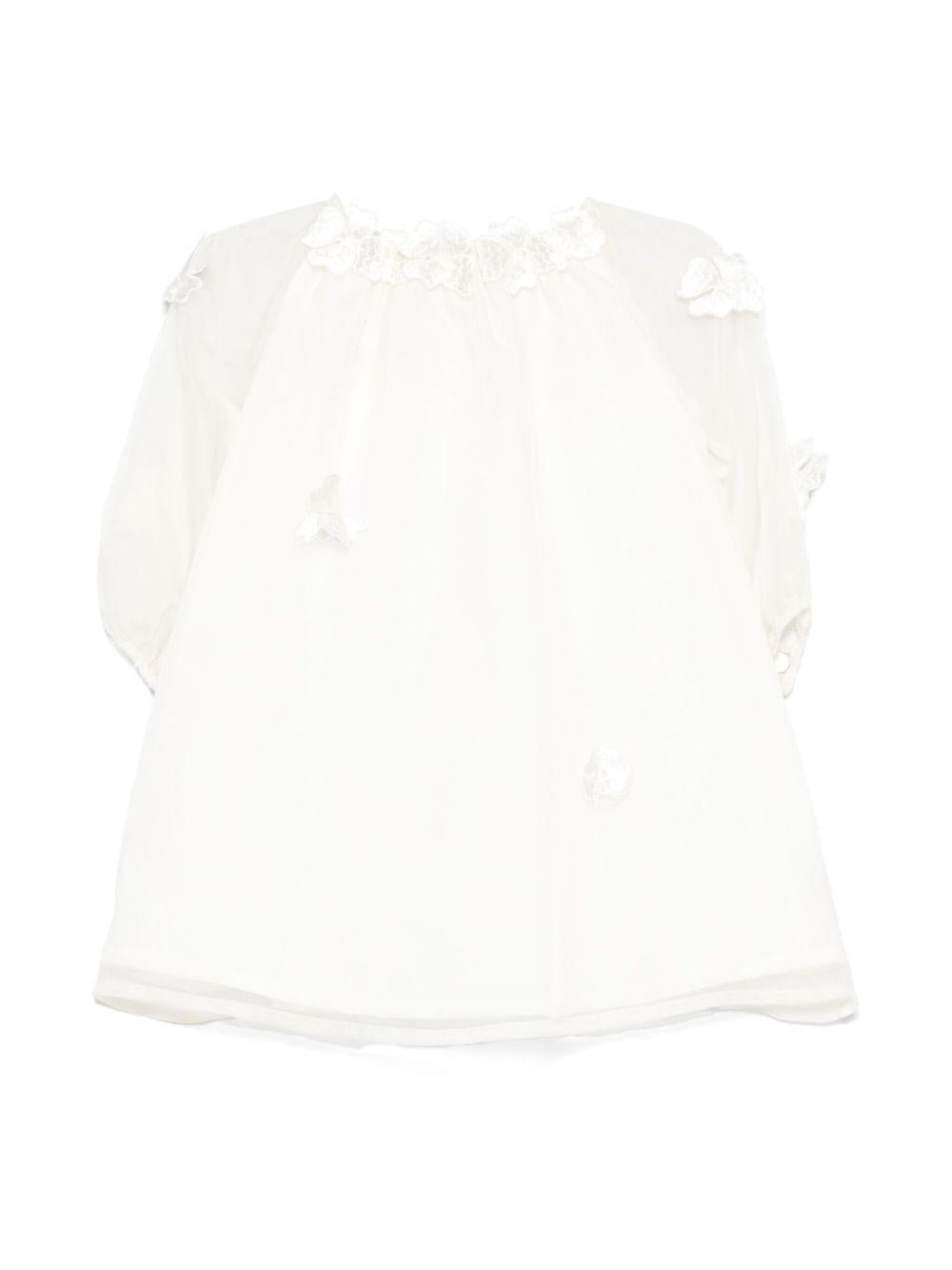 Abito per neonata JESURUM BABY Beatrice bianco con maniche semitrasparenti - Rubino Kids