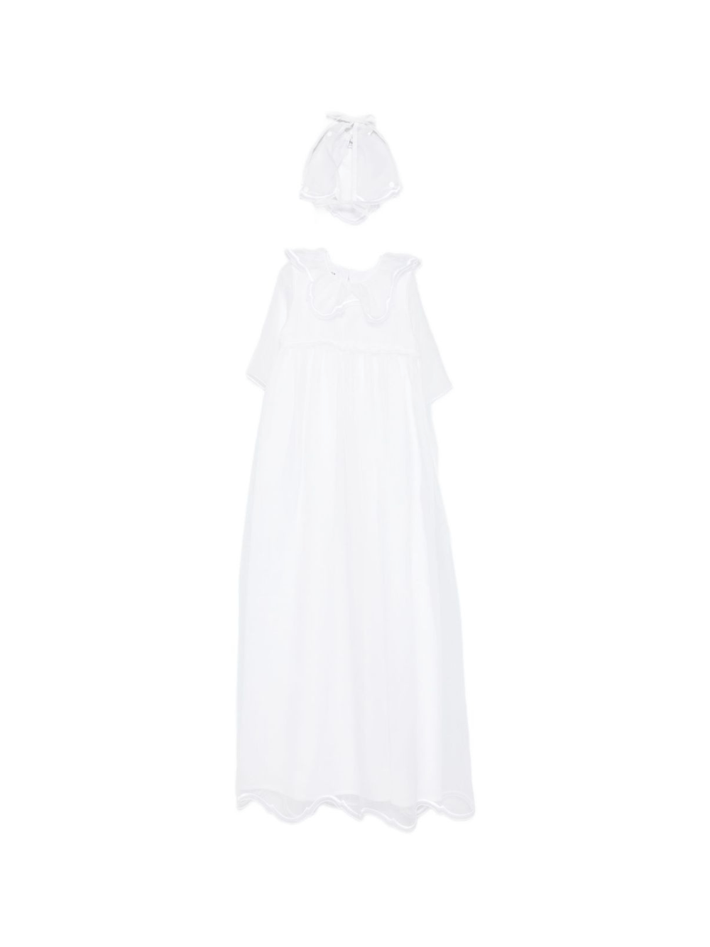 Abito per neonata Jesurum Baby bianco con colletto alla Peter Pan - Rubino Kids