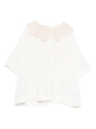 Abito per neonata Jesurum Baby bianco con colletto all'uncinetto - Rubino Kids