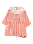 Abito per neonata Jesurum Baby rosa con colletto all'uncinetto - Rubino Kids